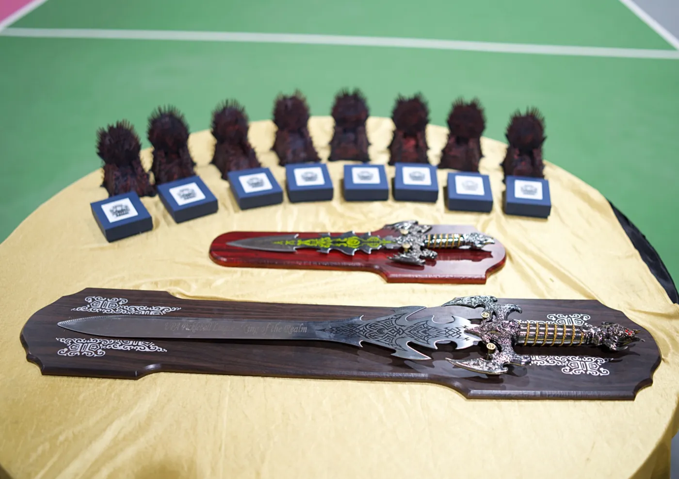 Themed prizes and swords